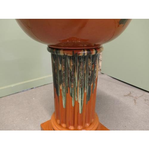 French Arts and Crafts Glazed Terracotta Jardiniere, 1960s For Sale - Image 6 of 8