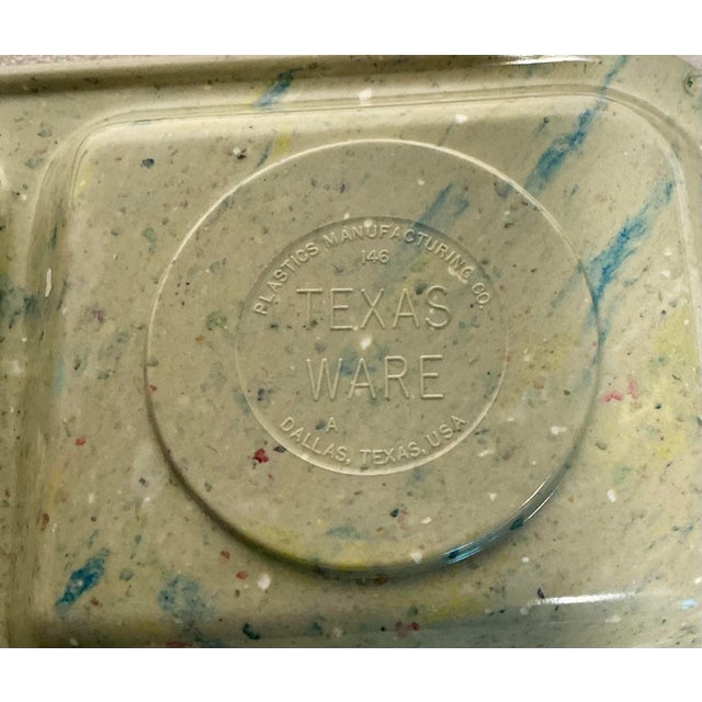Vintage Texas Ware Dallas Green Confetti Melamine Plastic Divided Tray - Set of 2 For Sale - Image 10 of 10