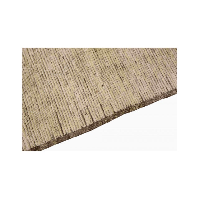 Neutral & Brown Modern Wool Rug For Sale - Image 4 of 7