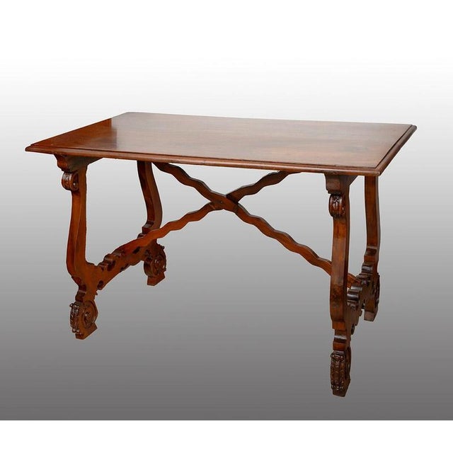 Antique Fratino Refectory Table in Walnut. Naples, 1800s For Sale - Image 6 of 6