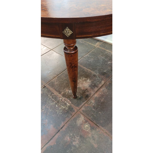 Antique 1850s French Burlwood Elm Dining Table Napoleonic French Empire For Sale - Image 4 of 10