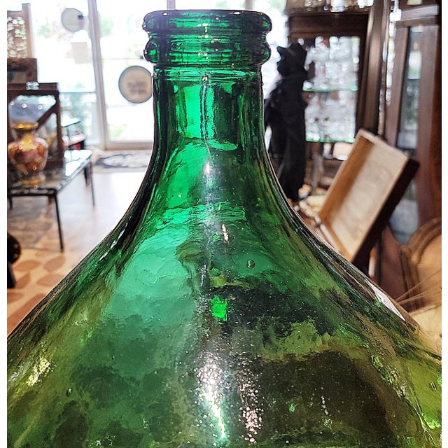 Large Antique Demijohn Carboy Hand Blown Bottle For Sale - Image 4 of 6