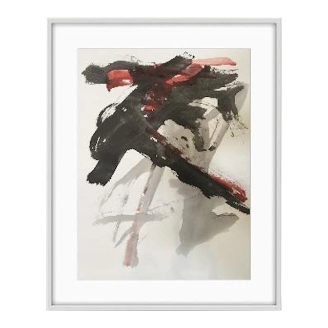 "Saturn V" Contemporary Original Abstract Mixed-Media Painting on Paper by Stephanie Cate For Sale