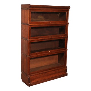 Modular Bookcase in Oak from Globe Wernicke, 1890s, Set of 4 For Sale