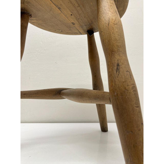 Mid-Century Modern French Wooden Workshop Stool, 1940s For Sale - Image 9 of 10