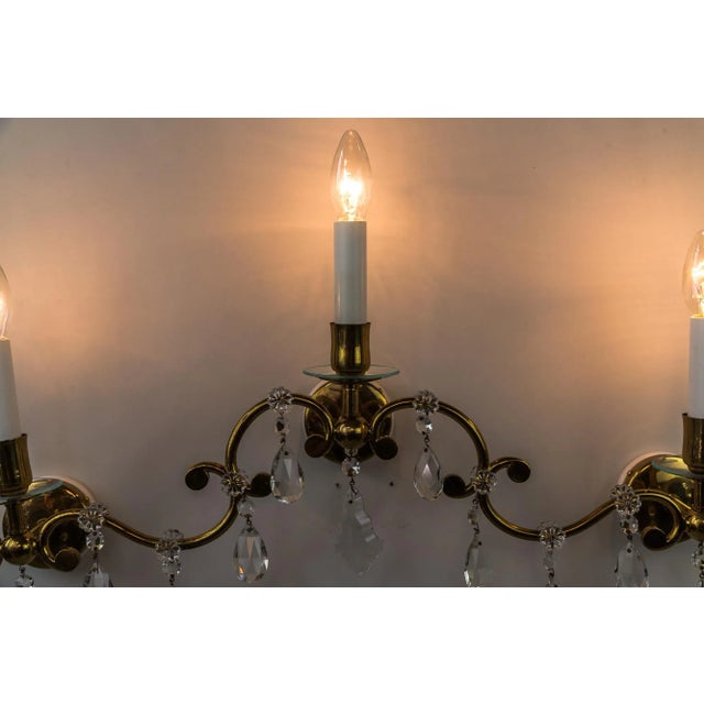 Metal Large Three Arm Wall Lamp, 1960s For Sale - Image 7 of 16