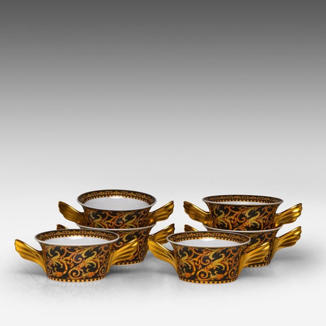 Gold Barocco Ikarus Dinnerware Set by Gianni Versace for Rosenthal, 1990s, Set of 70 For Sale - Image 8 of 18