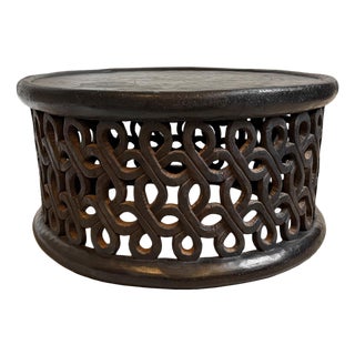 Vintage Ribbon Bamileke Stool / Coffee Table For Sale