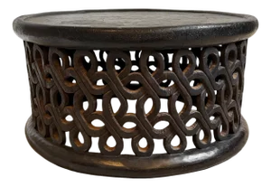 Vintage Ribbon Bamileke Stool / Coffee Table