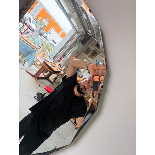 1940s 1940’s Art Deco Hollywood Regency Beveled Wall Mirror For Sale - Image 5 of 12