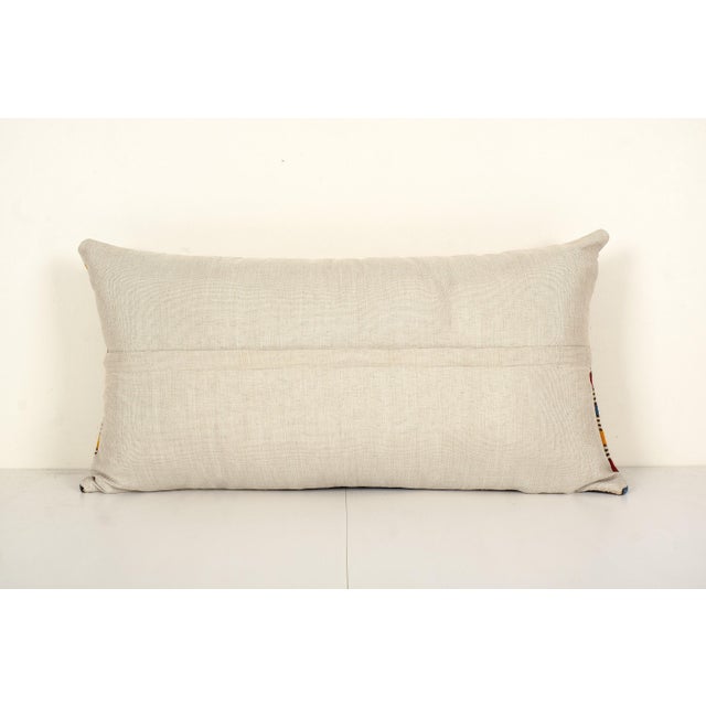 Turkish Kilim Lumbar Pillow Cover For Sale - Image 4 of 4
