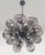 Italian sputnik chandelier with 24 smoky Murano glass globes carefully hand blown with bubbles inside the glass using...