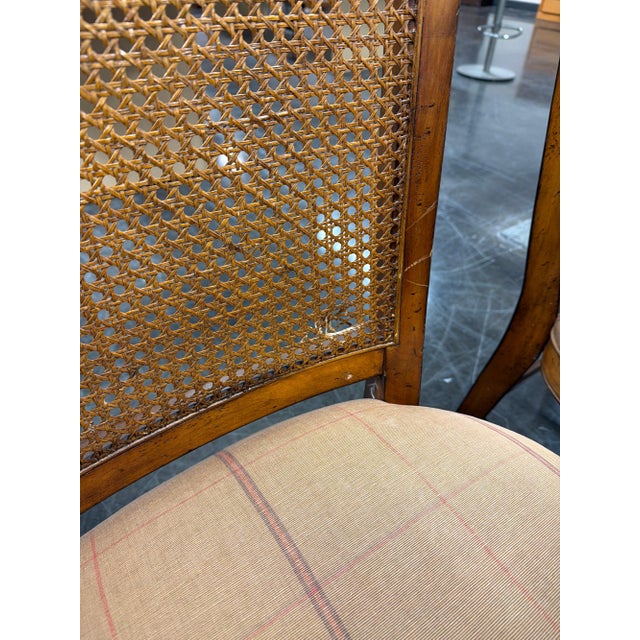 Acquisitions by Henredon 9-Piece Dining Set, Trestle Extension Table and 8 Cane Back Chairs For Sale - Image 10 of 10