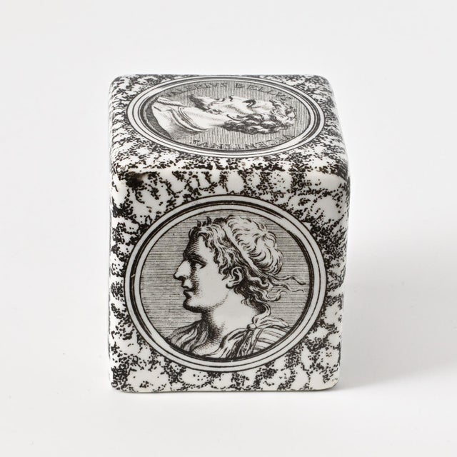 Black Porcelain Cube Cammei Paperweight by Piero Fornasetti, 1960s For Sale - Image 8 of 12