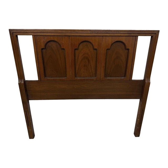Mid-Century Modern Twin Size Walnut Headboard For Sale