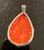 Lucas Lameth sterling silver red sponge coral teardrop pendant 1x2 Excellent condition signed by artist Tested and marked...