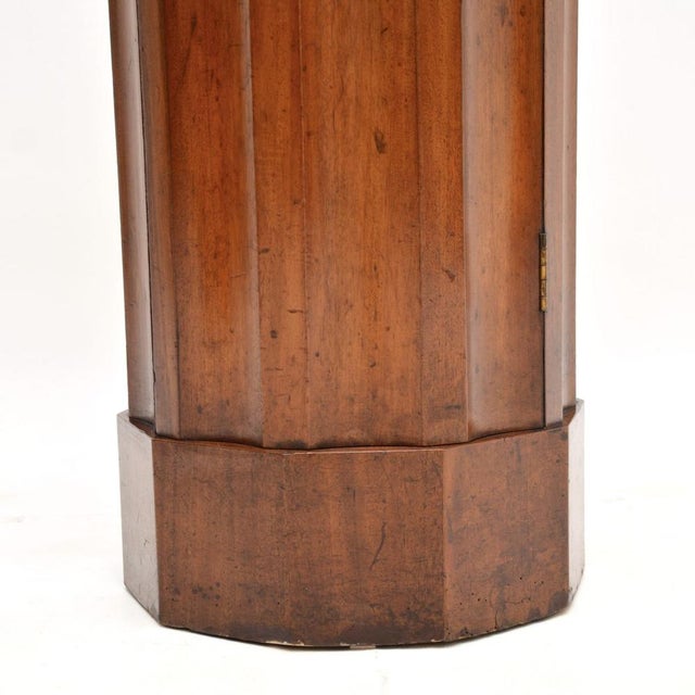 Antique Victorian Marble Top Cylinder Pedestal Cabinet, 1840s For Sale - Image 10 of 11