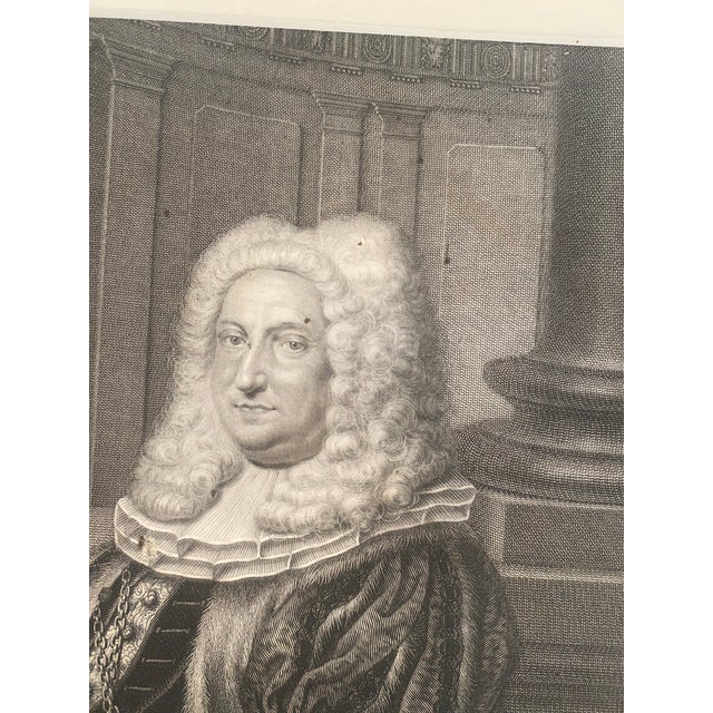 18th-Century German Engraving Portrait of Johannes Sigismun Holzschuher. Reproduction Print For Sale In Miami - Image 6 of 7