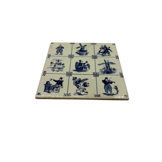 Quick Hits: Brand/Maker: Royal Sphinx Maastricht Piece Name: Delft Blue Nine-Scene Decorative Tile Style: Dutch Delftware...