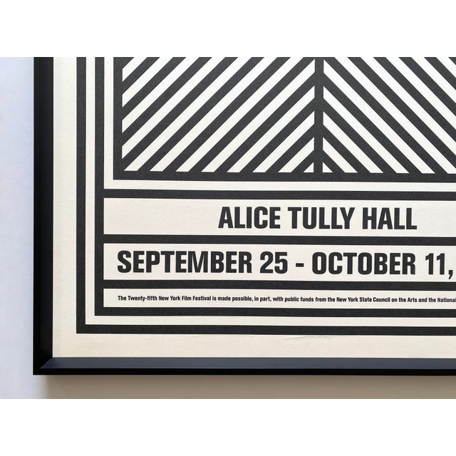 Sol LeWitt Vintage 1987 Modernist Silkscreen Print Framed Extra Large Twenty-Fifth New York Film Festival Poster For Sale - Image 9 of 18