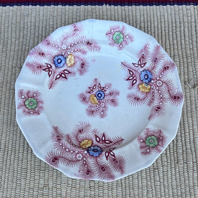 A Nice Antique Staffordshire "Feather" Pattern Red Transfer Decorated Plate, Circa 1830's For Sale - Image 12 of 12