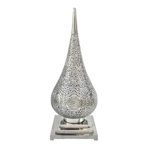 Vintage Moroccan Table Lamp W/ Silver Engravings