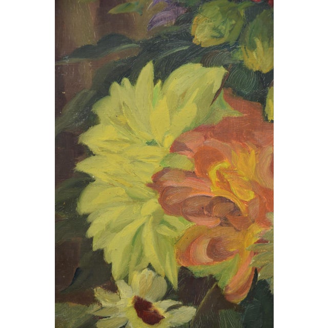 Kurt Lauber, Still Life with Summer Flowers, 1945, Oil on Cardboard, Framed For Sale - Image 10 of 14