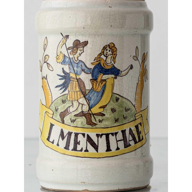 Italian Renaissance Revival Albarello Apothecary Jar Table Lamp, 19th Century For Sale - Image 3 of 12