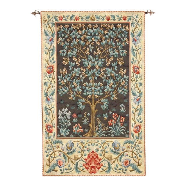 Tree of Life - Dark Loom Woven Tapestry - Requires Rod Size 2 For Sale