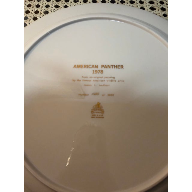 American Pickard Limited Edition Collector Plate "American Panther" by James Lockhart, #1525/2000. For Sale - Image 3 of 4