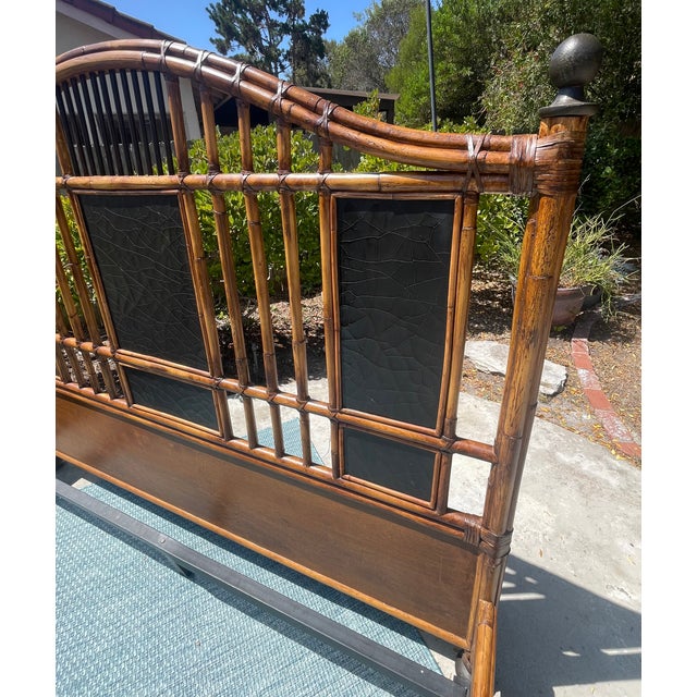 Baker Furniture Company Baker Furniture Rattan King Size Bed, Coastal British Colonial Style For Sale - Image 4 of 14