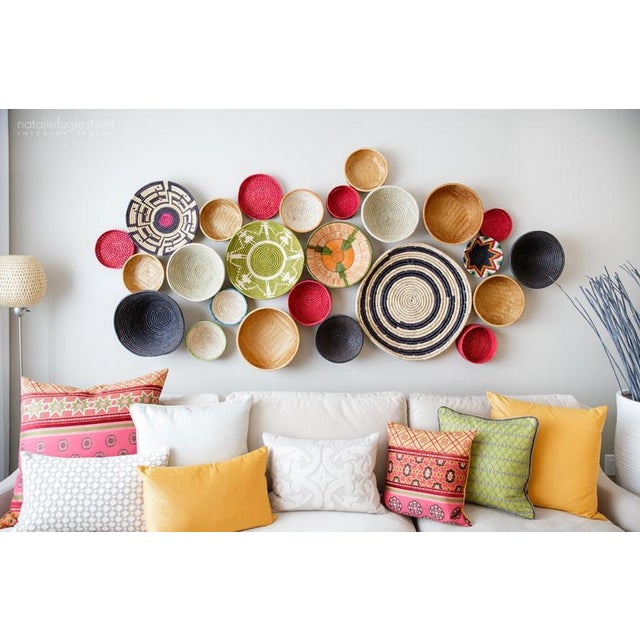 African Red & White Uganda Bukedo African Basket For Sale - Image 3 of 4