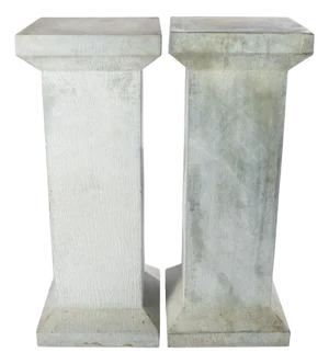 Pair of Weathered Zinc Garden Column Pedestals