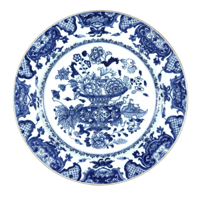 Chinese Export Porcelain Underglaze Blue Dish, Circa 1775 For Sale