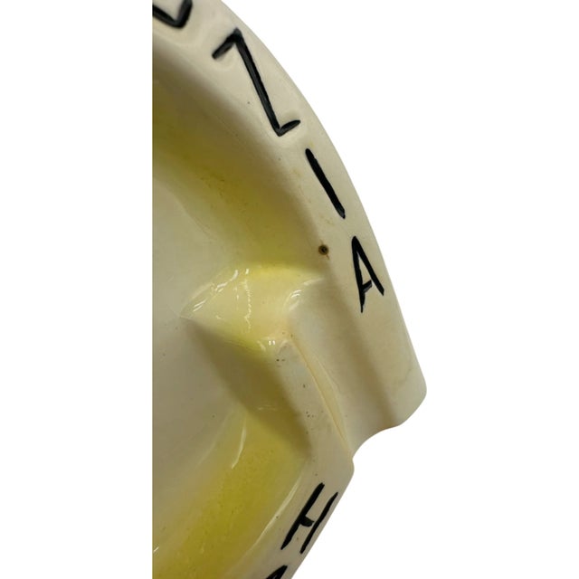 Vintage Harry's Bar Venezia Italy Ashtray Yellow Ceramic Catchall Trinket Dish For Sale In Washington DC - Image 6 of 9