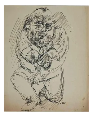 Alfredo Mezio, Figure, Original Drawing, 1941