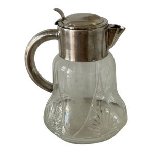 20 Th C Gorgeous Crystal Cut Silverplate Water Jug