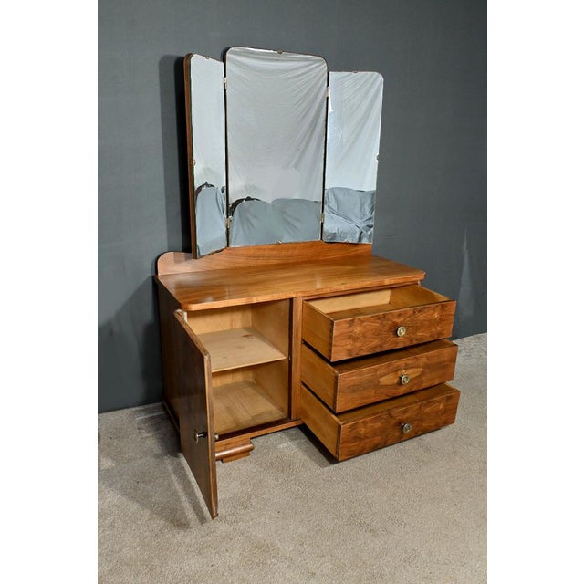 Art Deco Burl Walnut Dressing Table, 1930s For Sale - Image 4 of 18