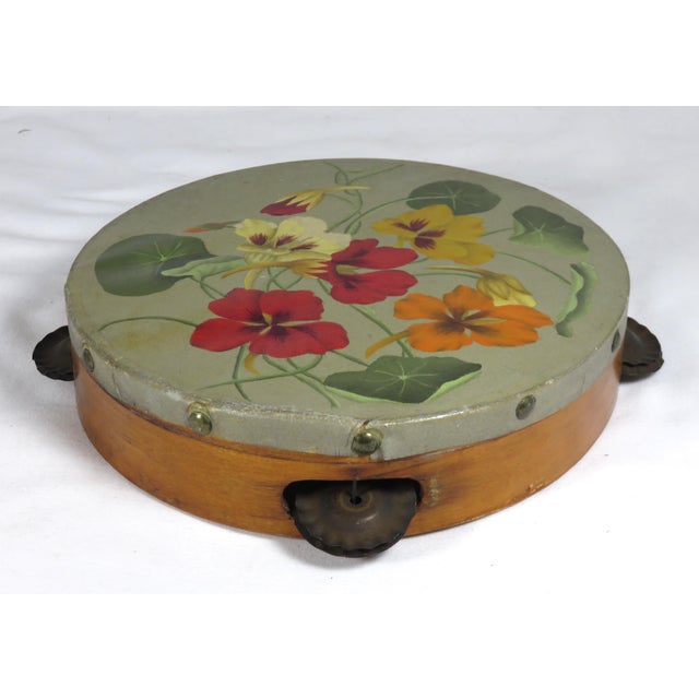 1890s Vintage Victorian Hand Painted Tambourine Chairish