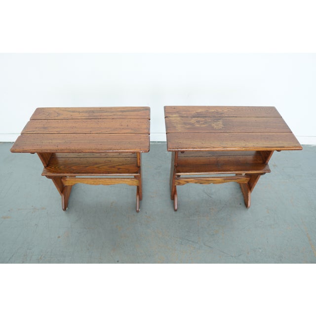 American Vintage Old Hickory American Provincial Side Tables (Set of 2) For Sale - Image 3 of 15