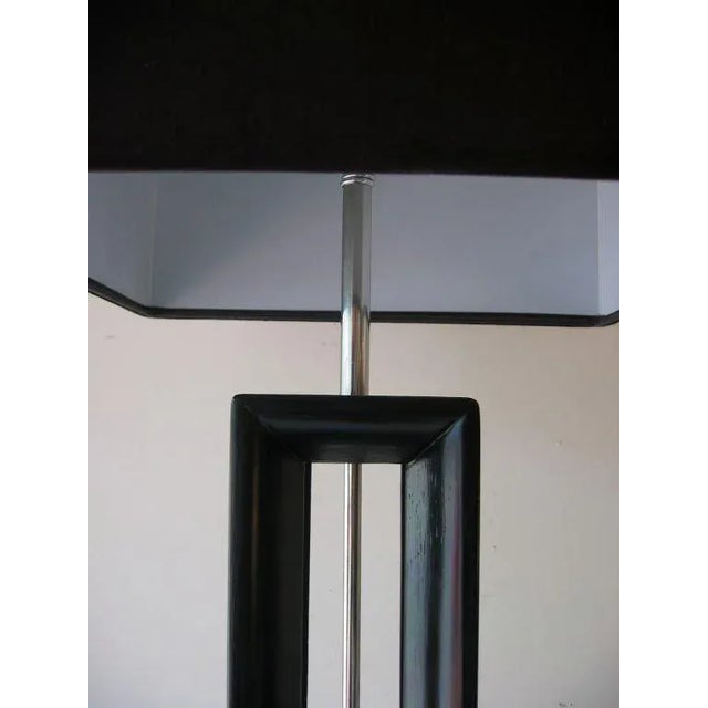 Mid Century Modern Danish Tall Lamp With Quartz and Black Wood 1960's For Sale In Miami - Image 6 of 7