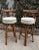 Gorgeous three strand rattan bar stools with arch armrests and legs. These unique vintage bamboo stools in the style of...