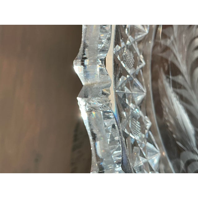 Vintage American Brilliant Cut Glass Crystal Bowl With Sawtooth Rim For Sale - Image 11 of 12
