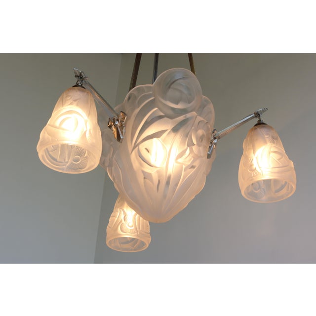 Vintage Art Deco Geometric Pendant Light by David Guéron Degue & A. Petitot, 1930 For Sale - Image 13 of 18