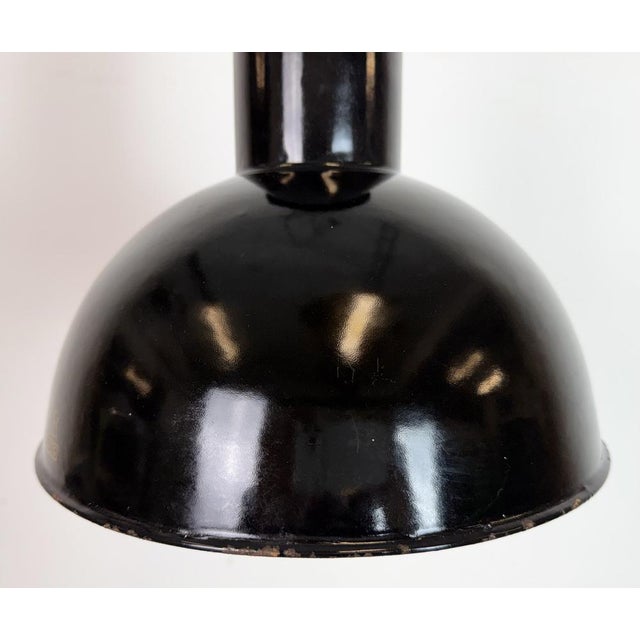 Industrial Black Enamel Pendant Lamp from Aeg, 1930s For Sale - Image 4 of 18