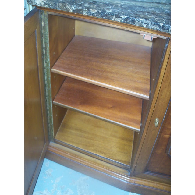 Henredon Sideboard Console Silver W/Granite Stone Top Chairish