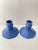 Ceramic Vintage Camark Matte Blue Candle Holders - a Pair For Sale - Image 7 of 7