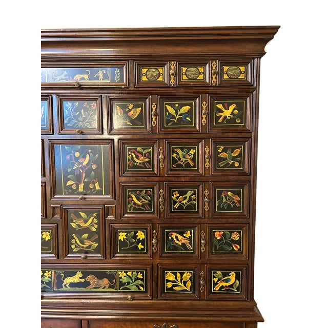 Late 20th Century Maitland-Smith Hand-Painted Chinoiserie Apothecary Cabinet on Queen Ann Style Stand For Sale - Image 9 of 10