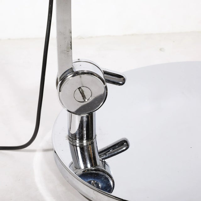 Metal Mid-Century Modernist Extendable Arching Floor Lamp in Polished Chrome For Sale - Image 7 of 12
