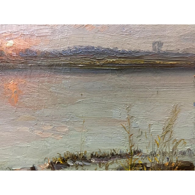 Impressionist 1960s Oil Painting the Sun Is Rising Zhezher Anatoly Mikhailovich For Sale - Image 3 of 11